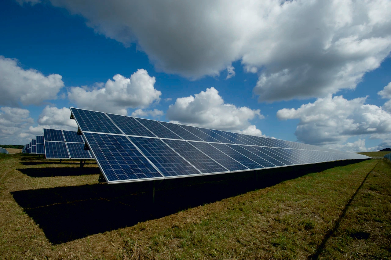 Satya Solar Parks 50 MW open access solar farm aerial view